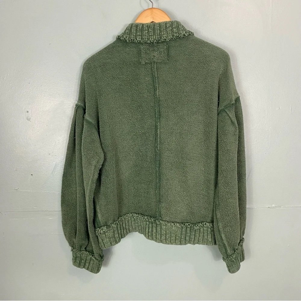 Free People Cute In This Cardi Green Cardigan Sweater XS